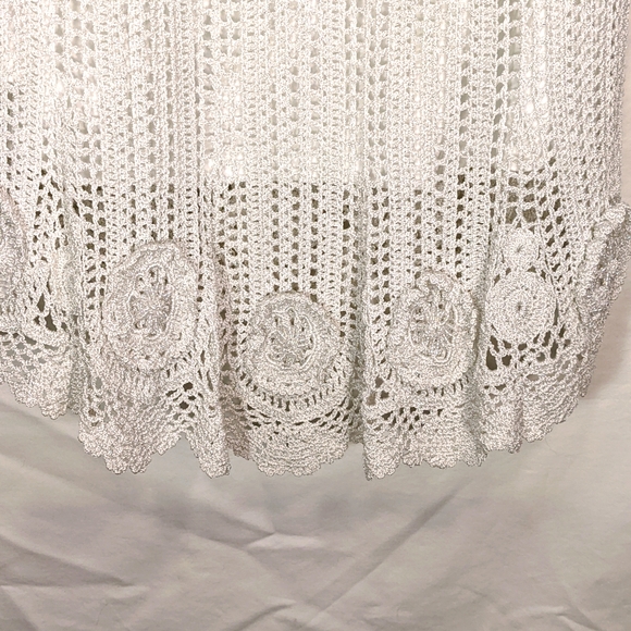 Kroshetta large halter white/silver metallic knit dress - Picture 4 of 4